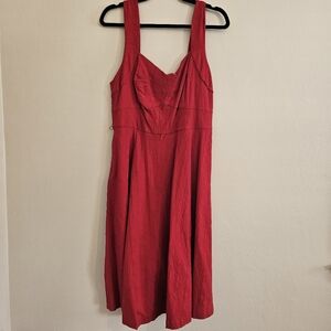 Torrid Red Dress Womens Size 14 Large Stretchy Cocktail Strap Zipper No Belt